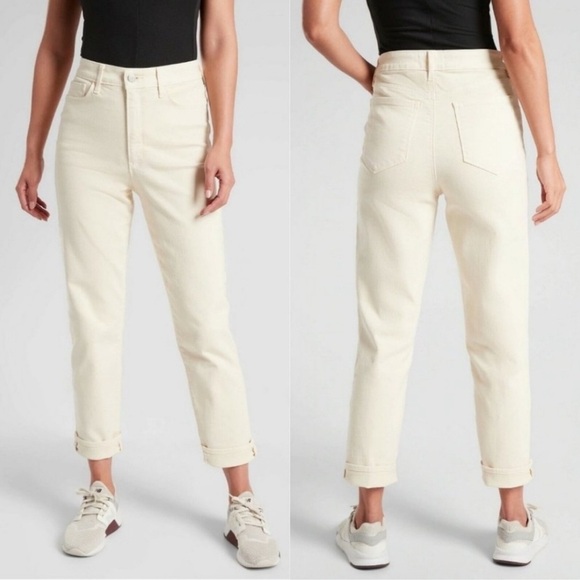 Athleta Denim - Athleta Flex High Rise straight Leg Ankle Jean in bone size 10